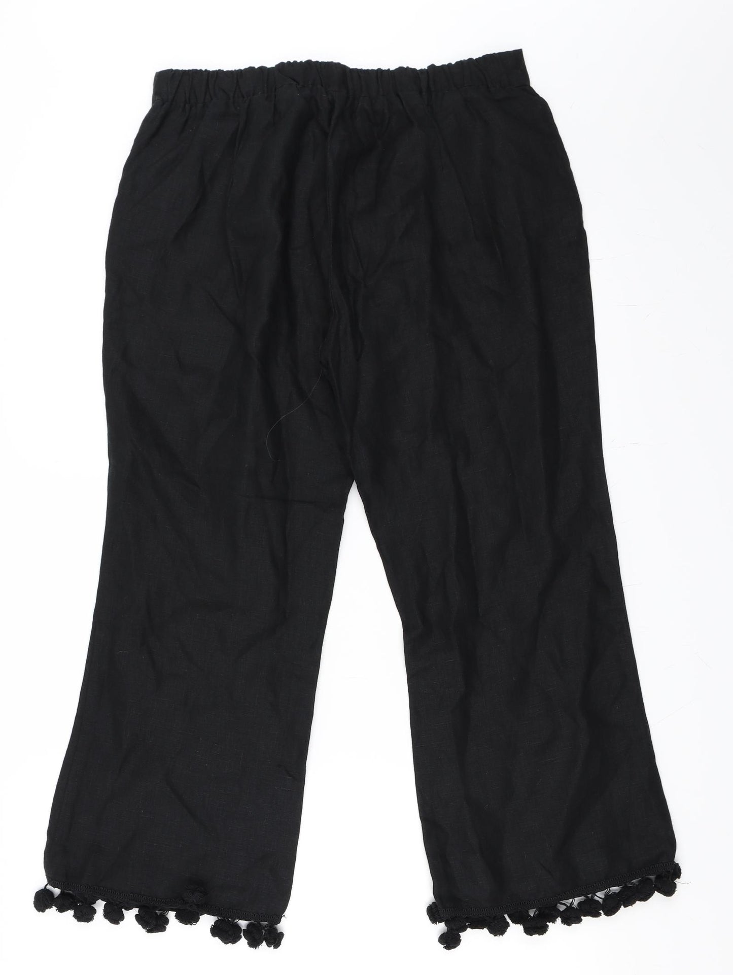 Zara Womens Black   Cropped Trousers Size L