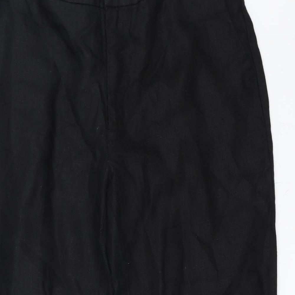 Zara Womens Black   Cropped Trousers Size L