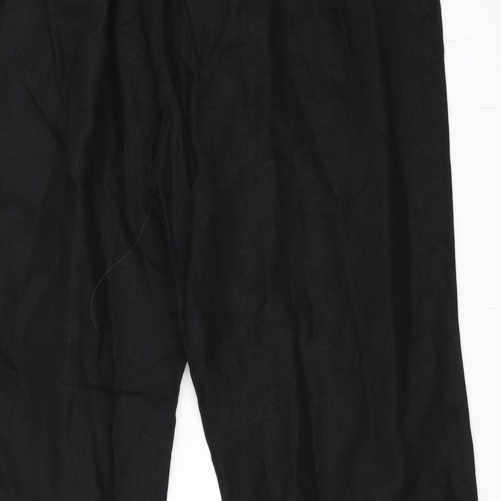Zara Womens Black   Cropped Trousers Size L