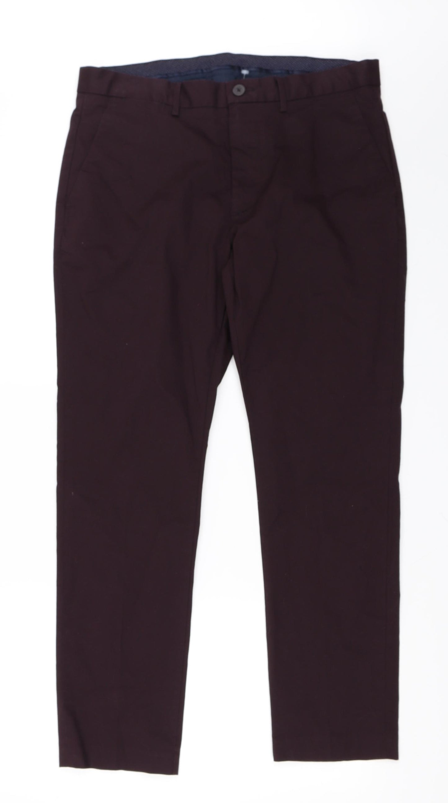 Marks and Spencer Mens Purple   Chino Trousers Size 34 in L29 in