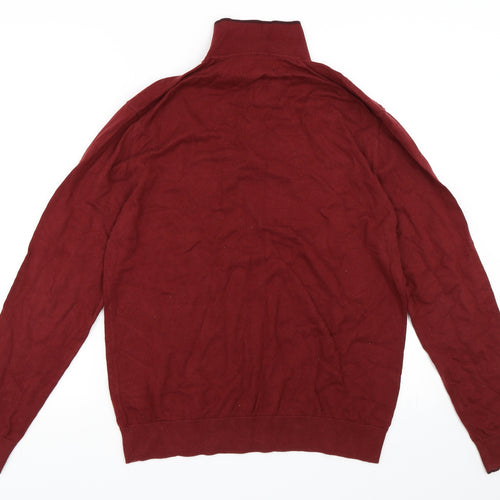 Marks and Spencer Mens Red   Henley Sweatshirt Size M