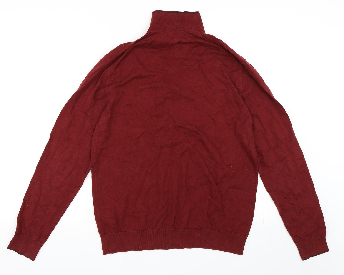 Marks and Spencer Mens Red   Henley Sweatshirt Size M