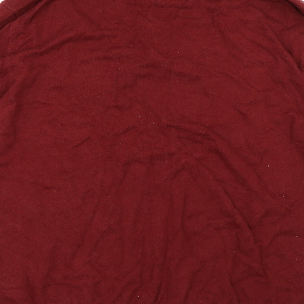 Marks and Spencer Mens Red   Henley Sweatshirt Size M