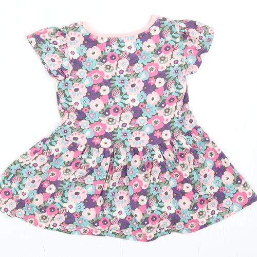 TU Girls Pink Floral  Skater Dress  Size 9-12 Months