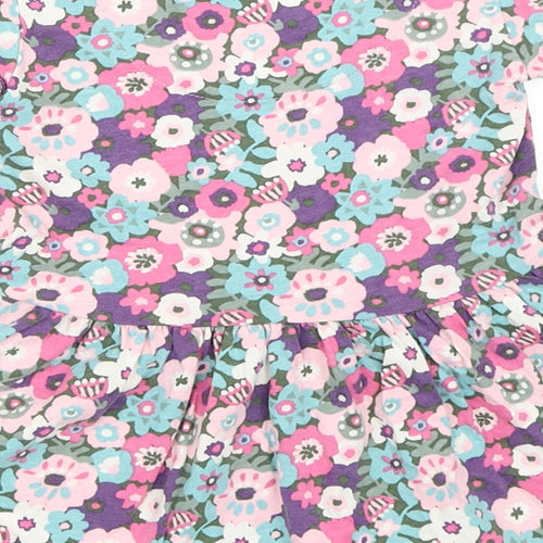 TU Girls Pink Floral  Skater Dress  Size 9-12 Months