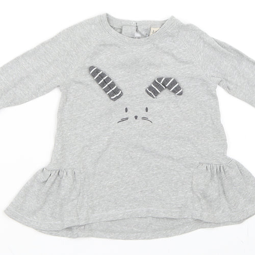 NEXT Girls Grey   Skater Dress  Size 9-12 Months  - Bunny