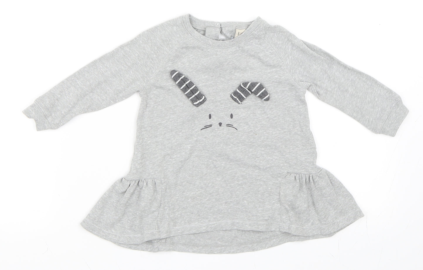 NEXT Girls Grey   Skater Dress  Size 9-12 Months  - Bunny