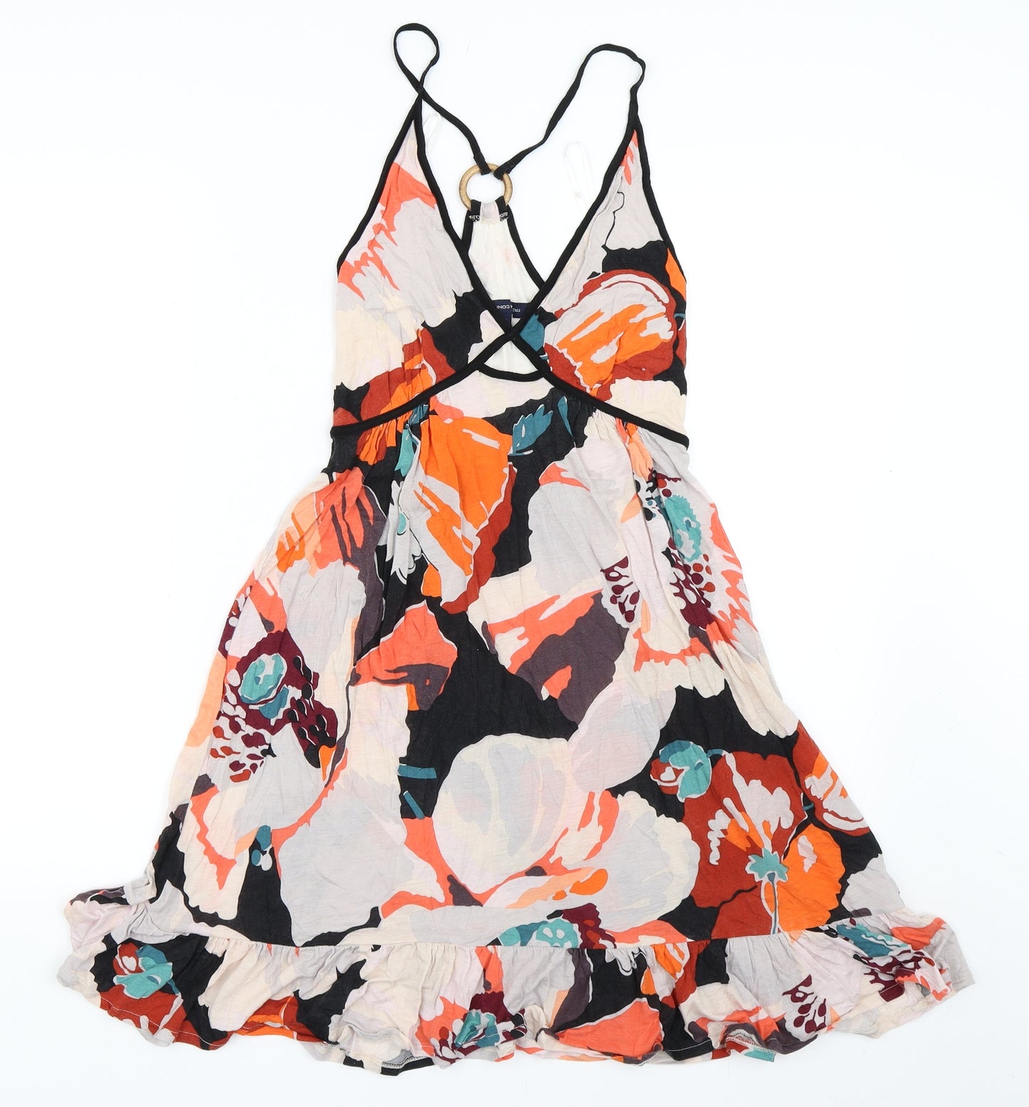 French Connection Womens Orange Geometric  Slip Dress  Size 6