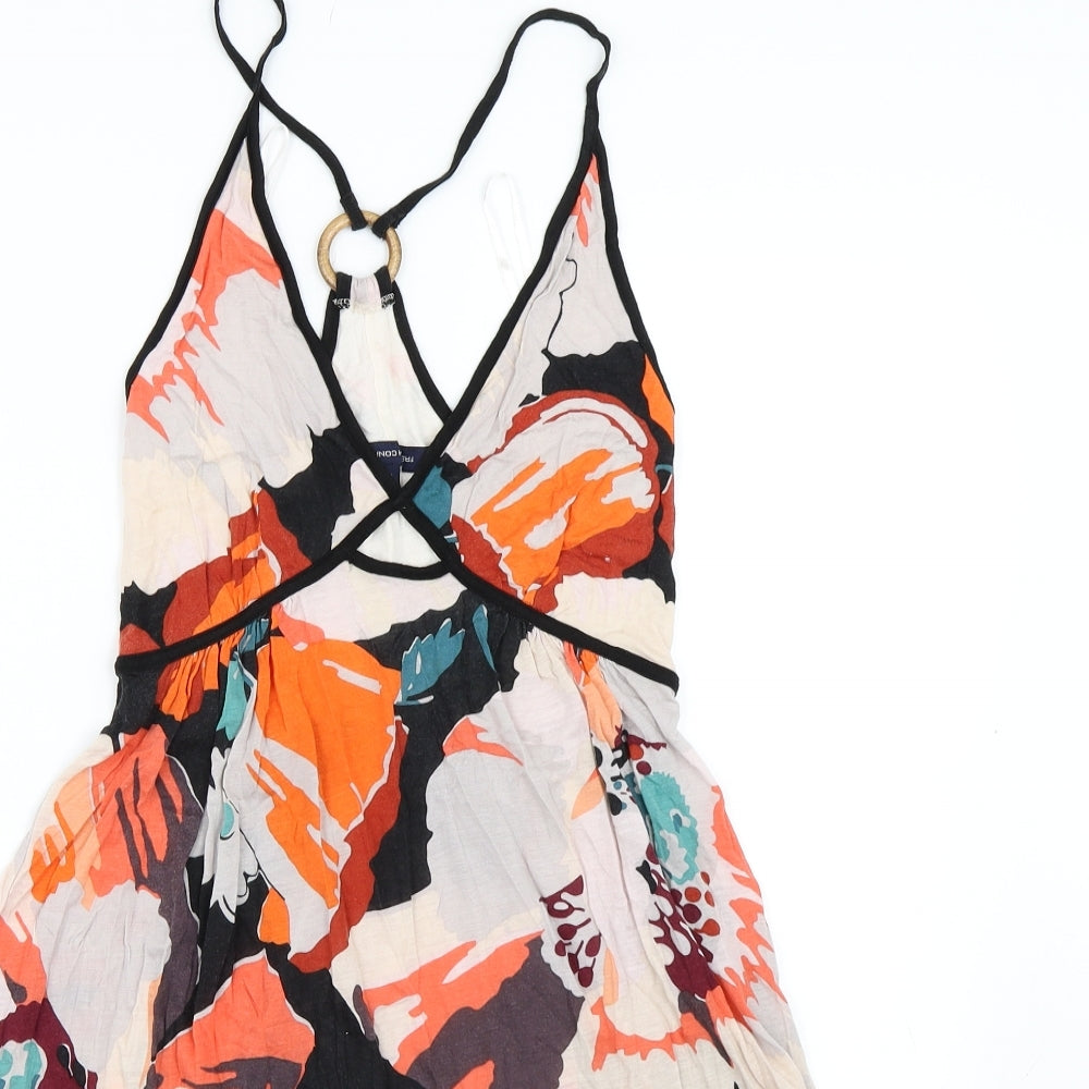 French Connection Womens Orange Geometric  Slip Dress  Size 6