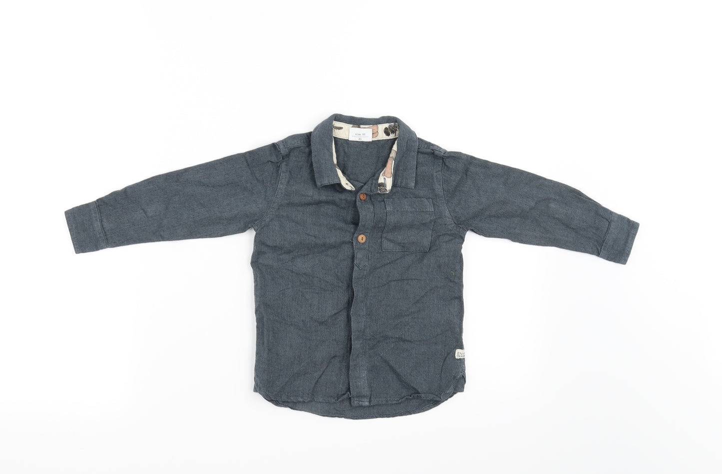 EN FANT Boys Grey   Basic Button-Up Size 2 Years