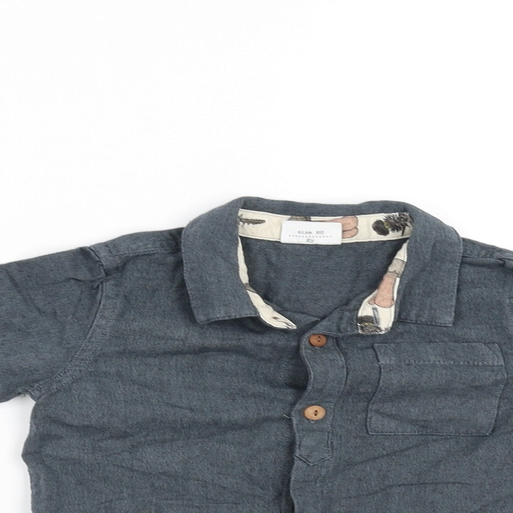 EN FANT Boys Grey   Basic Button-Up Size 2 Years
