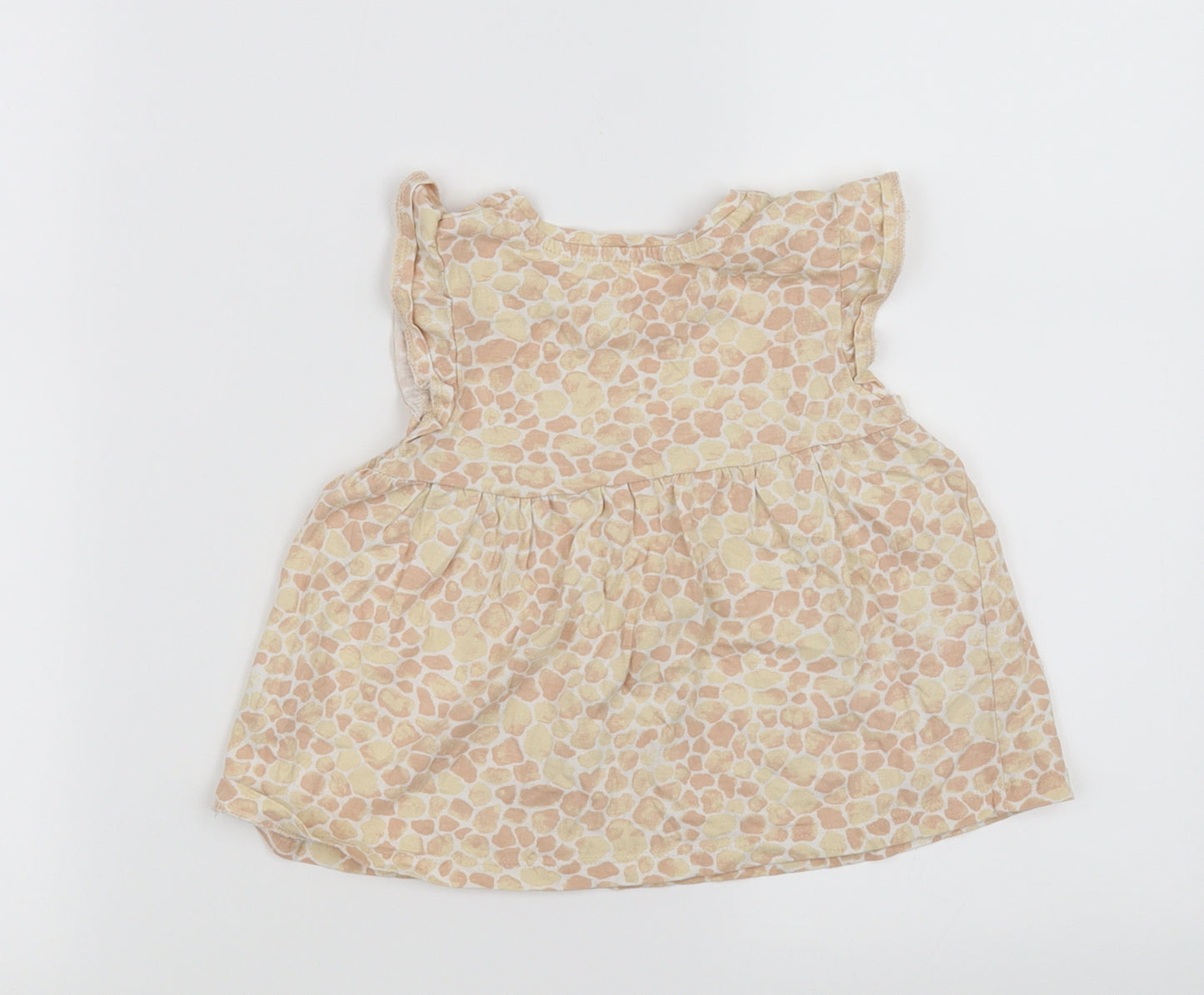 TU Girls Beige Animal Print  T-Shirt Dress  Size 2-3 Years