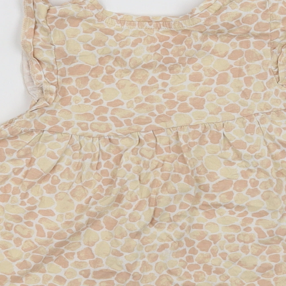 TU Girls Beige Animal Print  T-Shirt Dress  Size 2-3 Years