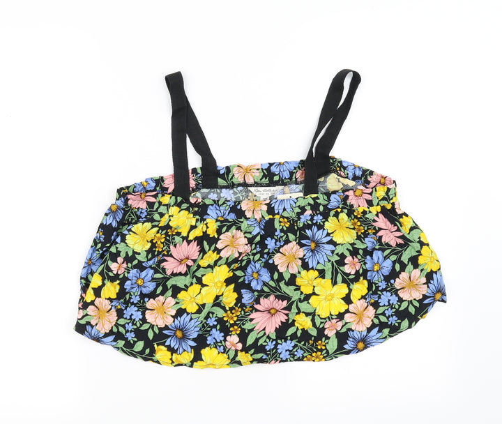 Miss Selfridge Womens Yellow Floral Basic Tank Size 12