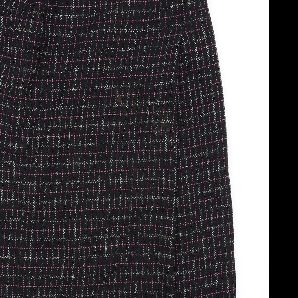 Woolmark Womens Black Check  Flare Skirt Size 16