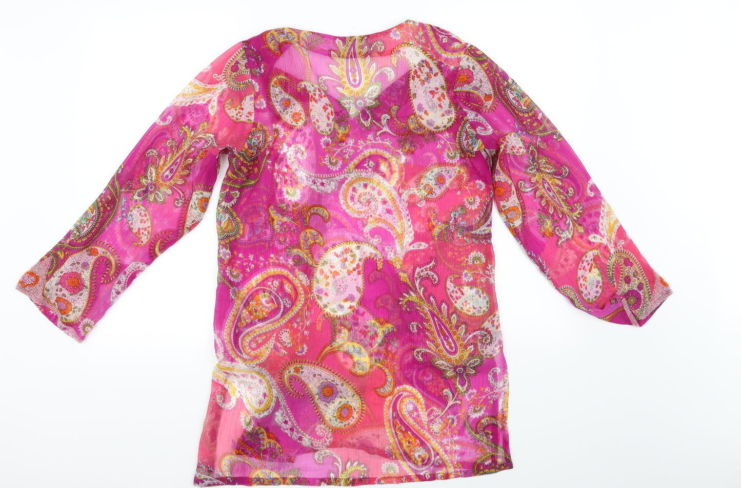kanizhka Womens Pink Floral  Basic Blouse Size L