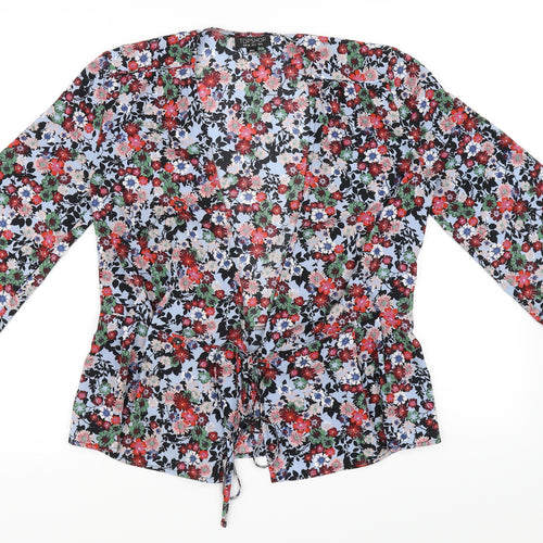 Topshop Womens Grey Floral  Cardigan Jumper Size 8