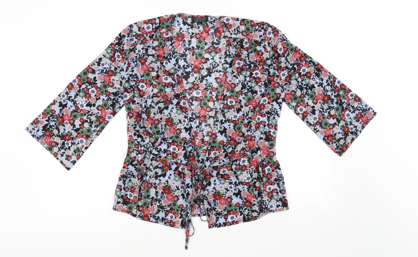 Topshop Womens Grey Floral  Cardigan Jumper Size 8