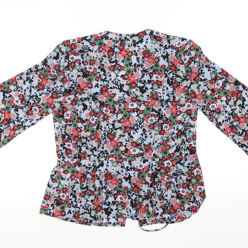 Topshop Womens Grey Floral  Cardigan Jumper Size 8