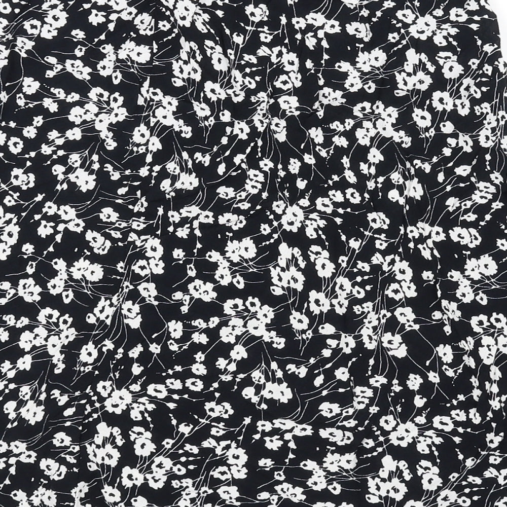 George Womens Black Floral  Flare Skirt Size 12