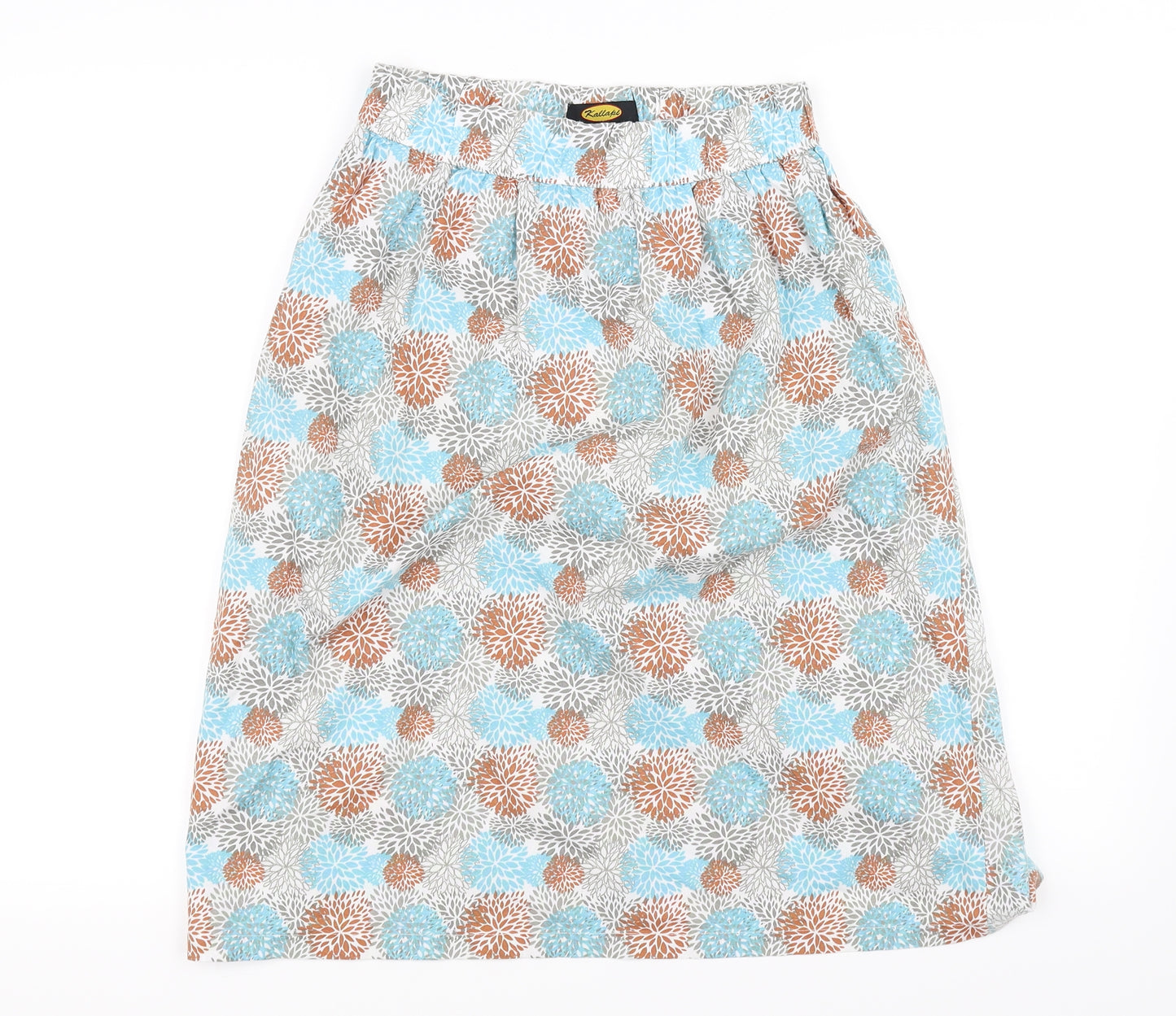 Preworn Womens Blue Floral  A-Line Skirt Size 14