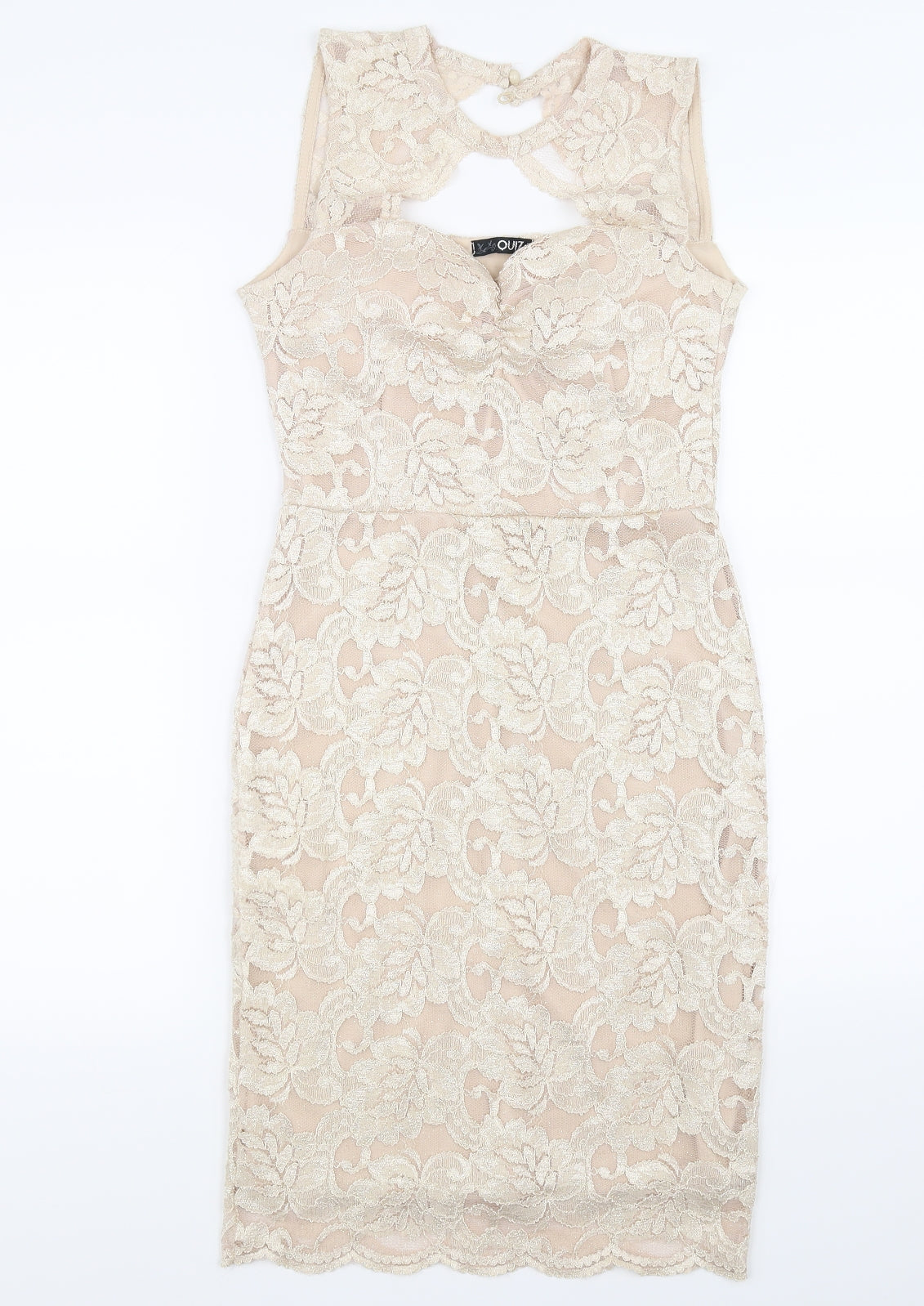 Quiz Womens Beige   Bodycon  Size 8