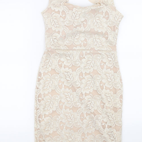 Quiz Womens Beige   Bodycon  Size 8