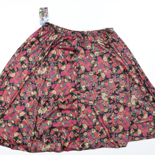 Preworn Womens Purple Floral  Flare Skirt Size 20