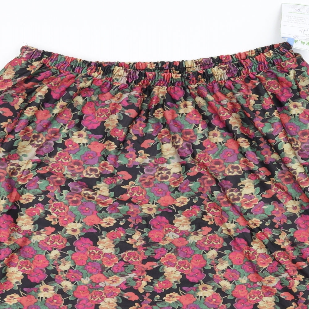 Preworn Womens Purple Floral  Flare Skirt Size 20