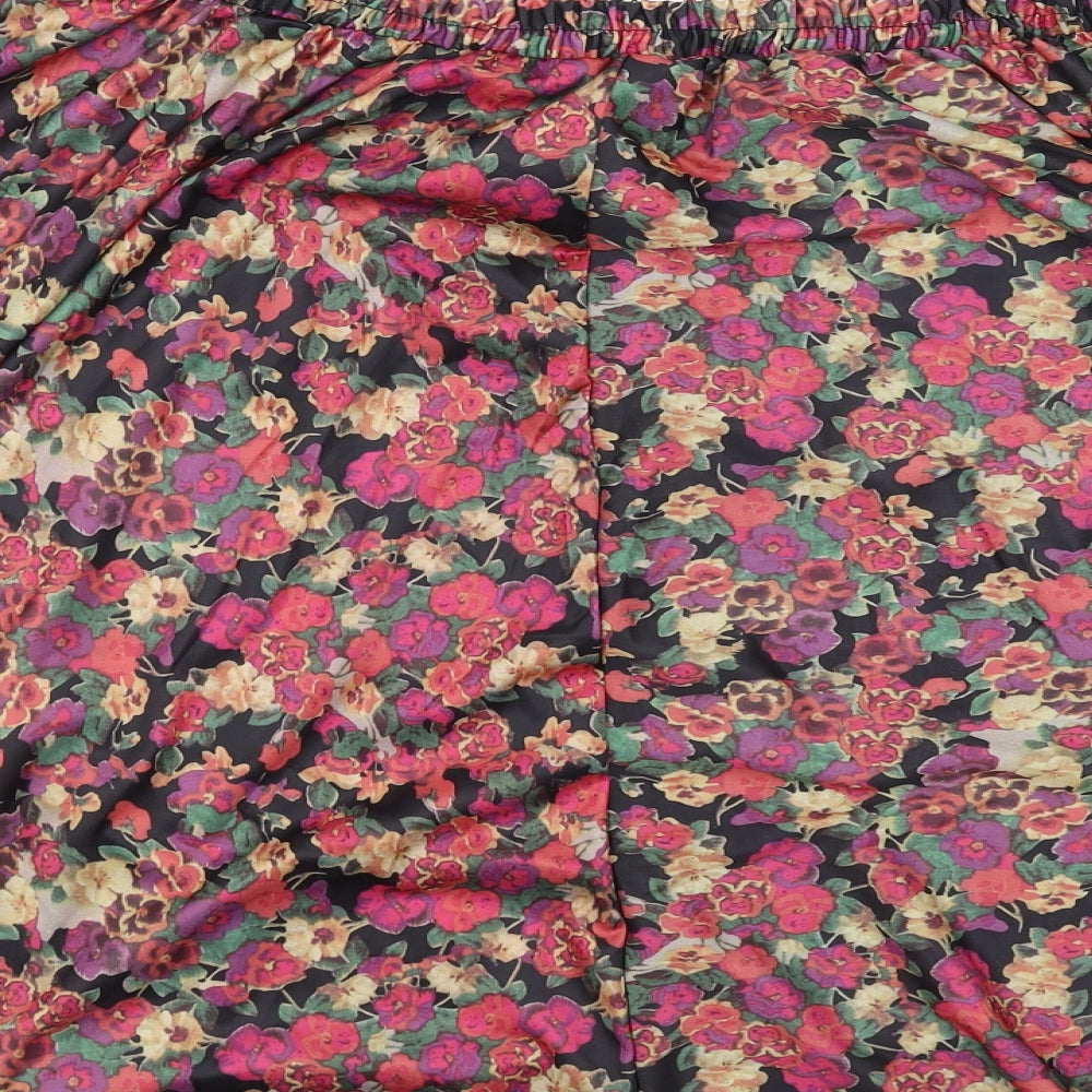 Preworn Womens Purple Floral  Flare Skirt Size 20
