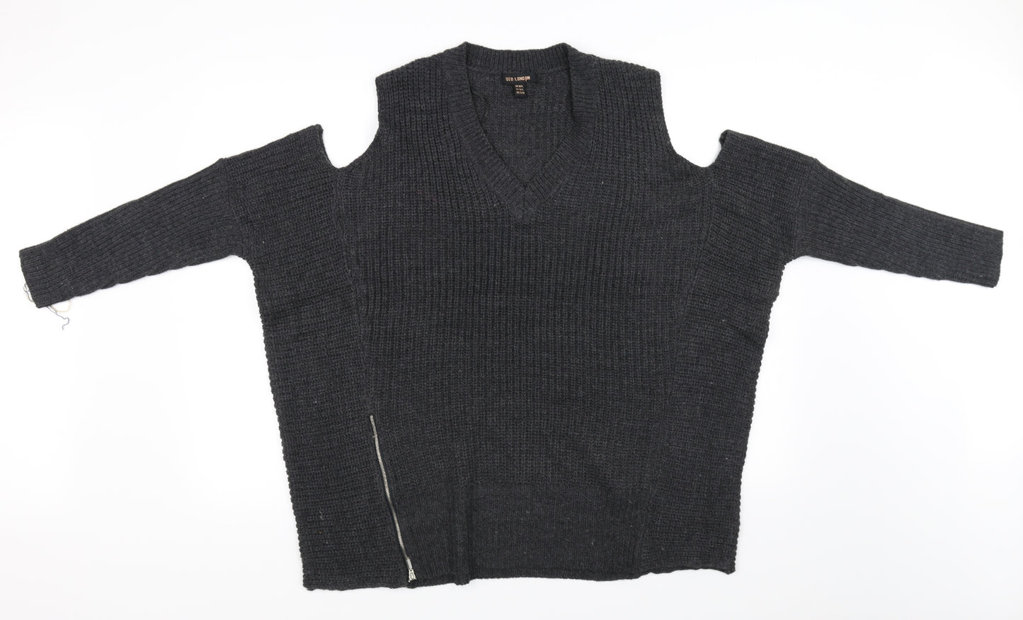 QED London Womens Grey   Cardigan Jumper Size M