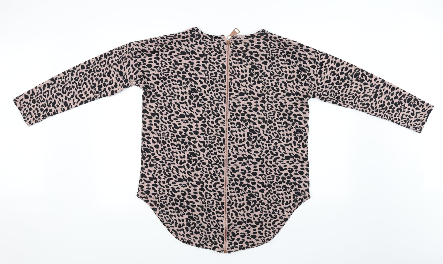 quiz  Womens Pink Animal Print  Pullover Jumper Size M