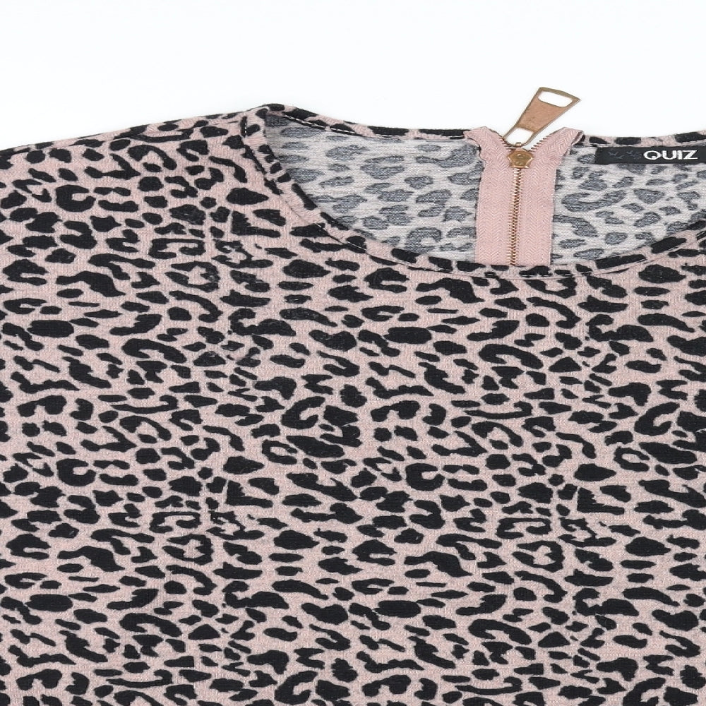 quiz  Womens Pink Animal Print  Pullover Jumper Size M