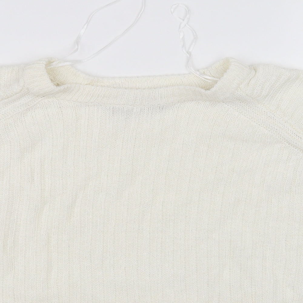 Marks and Spencer Womens White   Pullover Jumper Size 16