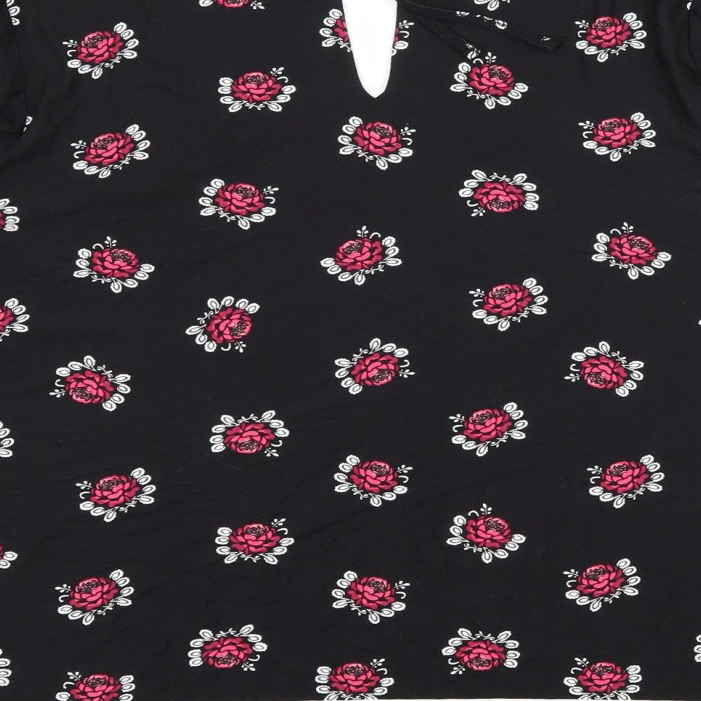 George Womens Black  Jersey Basic T-Shirt Size 16