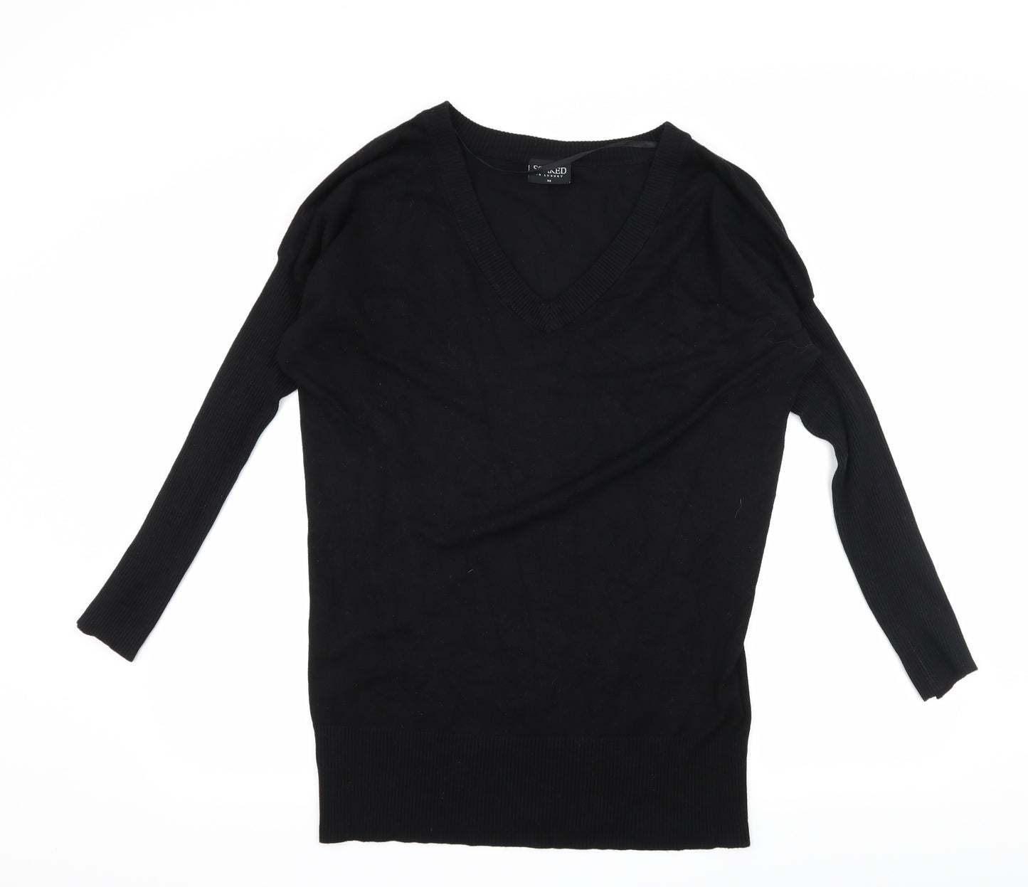 Soaked in Luxury Womens Black  Knit Pullover Jumper Size XS