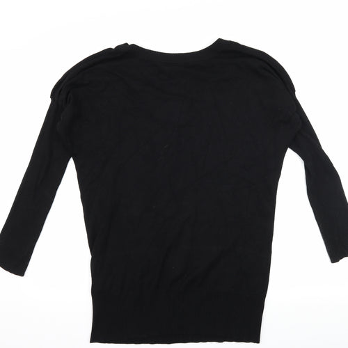 Soaked in Luxury Womens Black  Knit Pullover Jumper Size XS