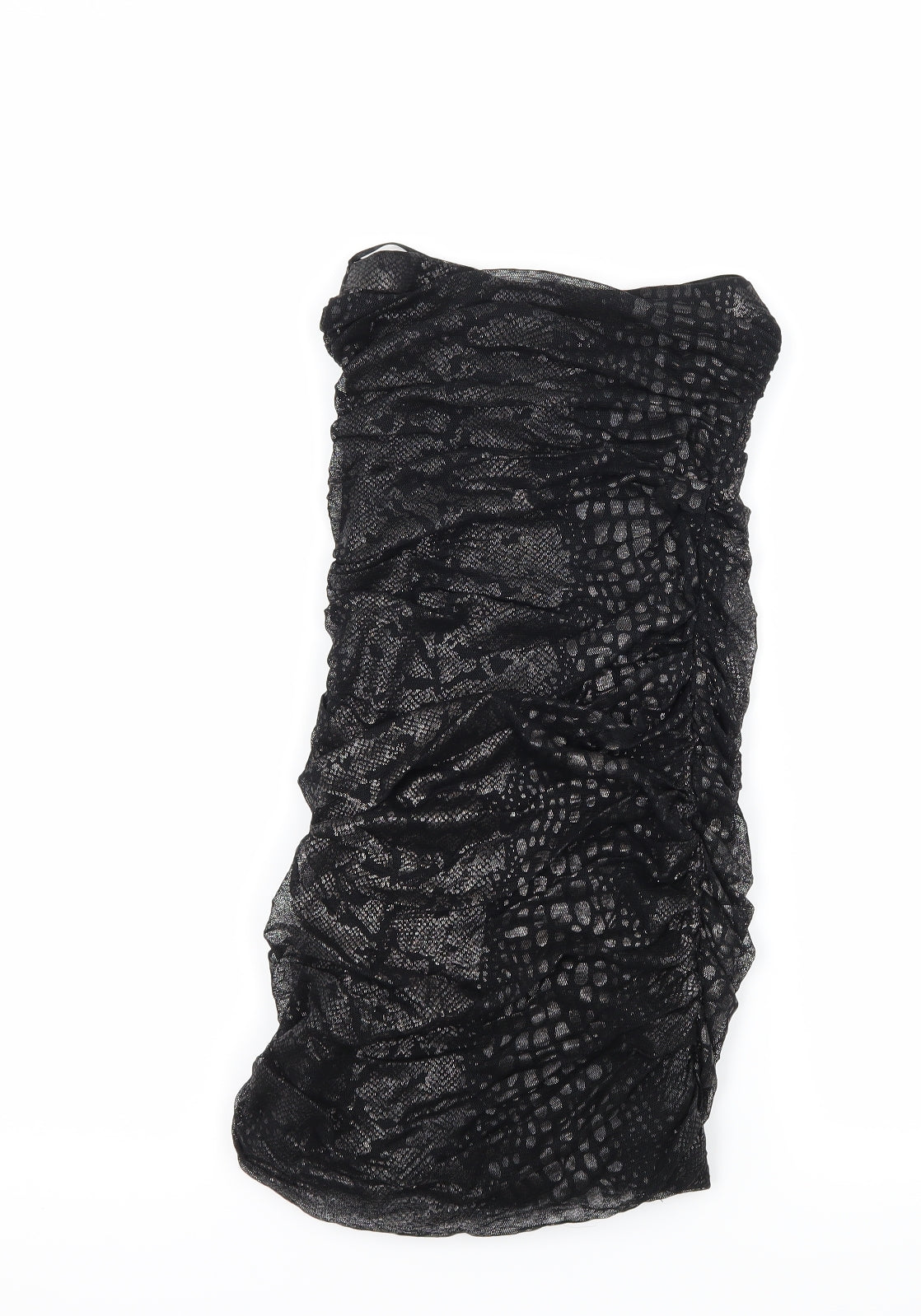 New Look Womens Black Animal Print Mesh Bodycon  Size 12  - Ruched