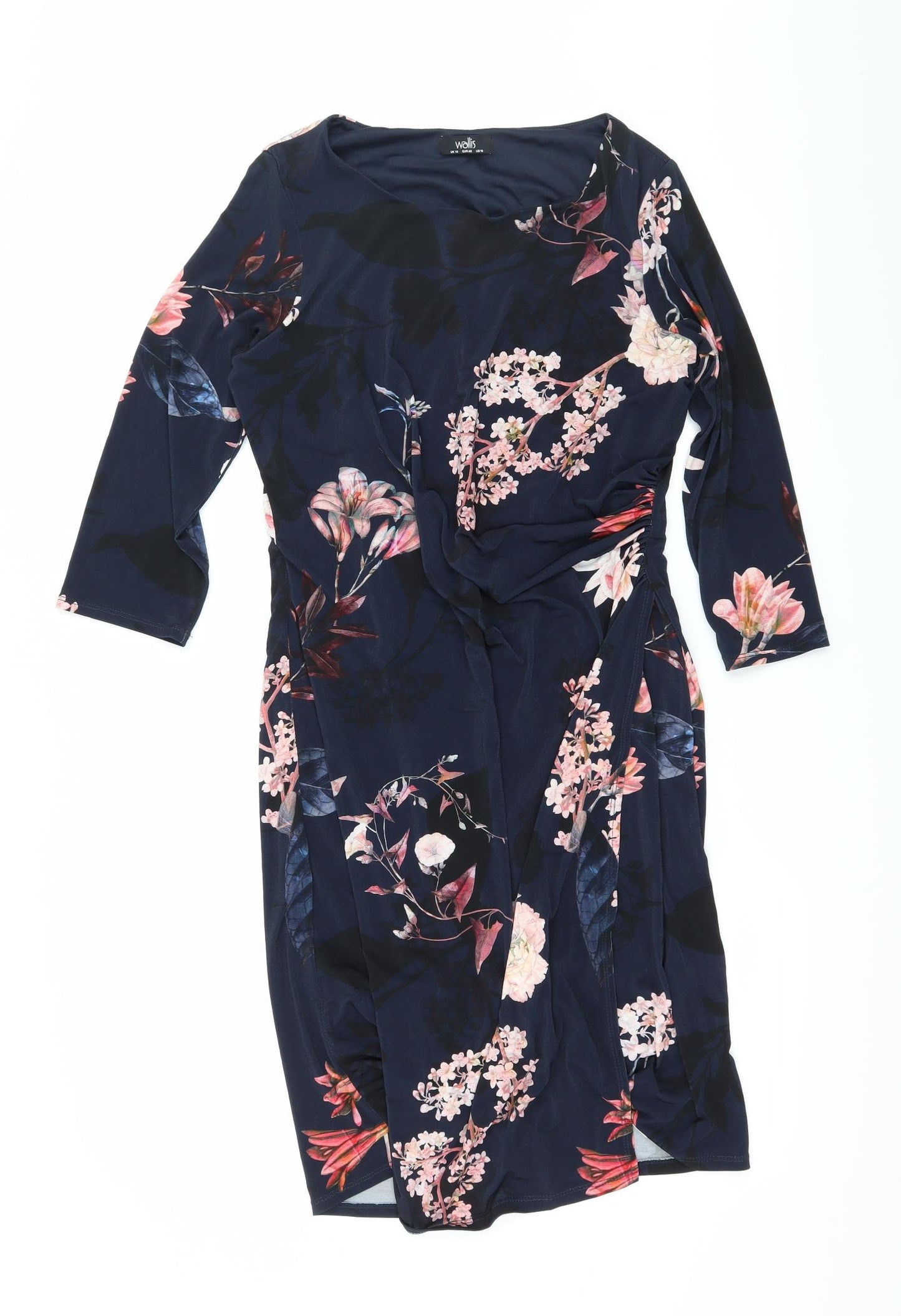 Wallis Womens Black Floral  Bodycon  Size 14