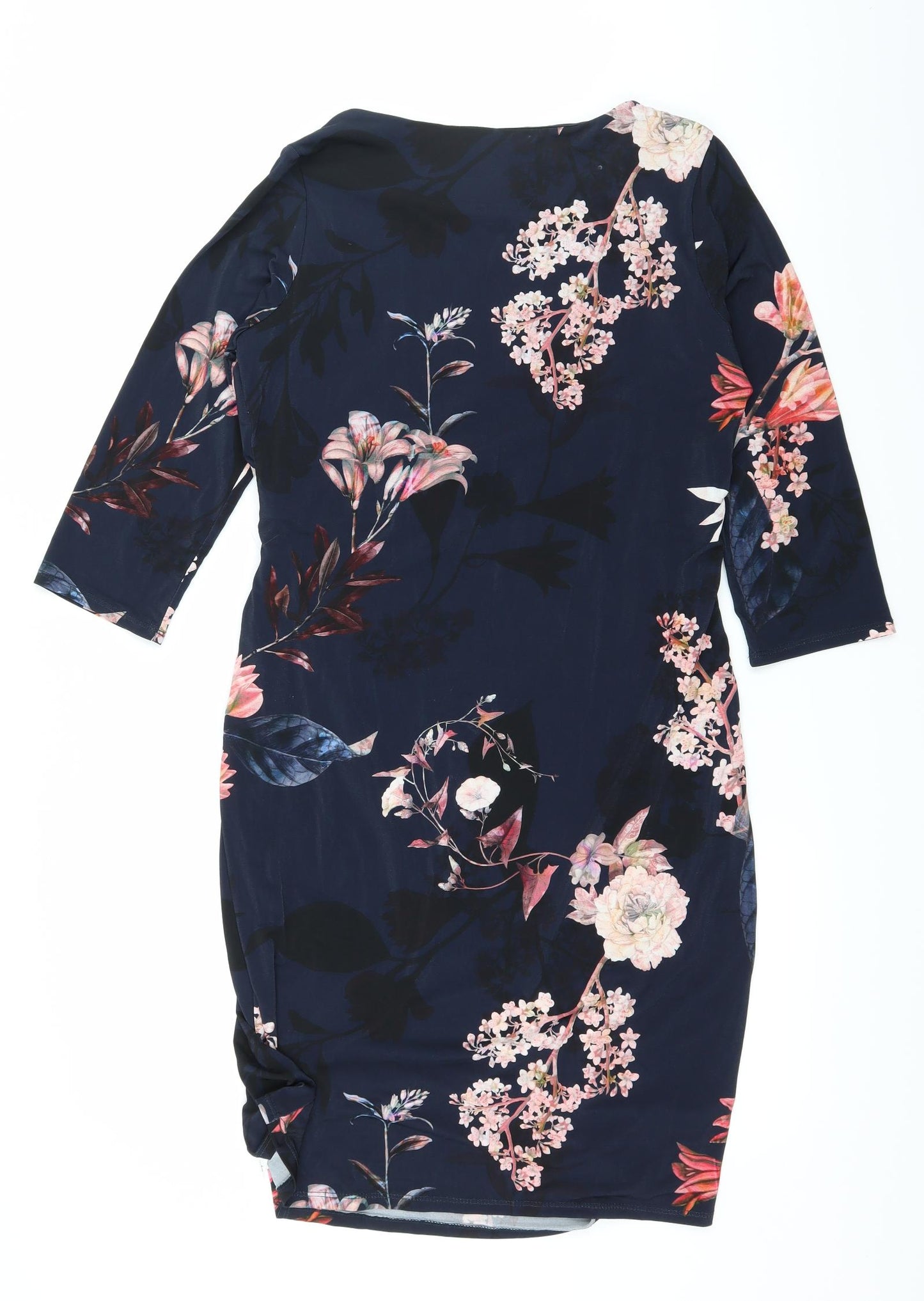 Wallis Womens Black Floral  Bodycon  Size 14