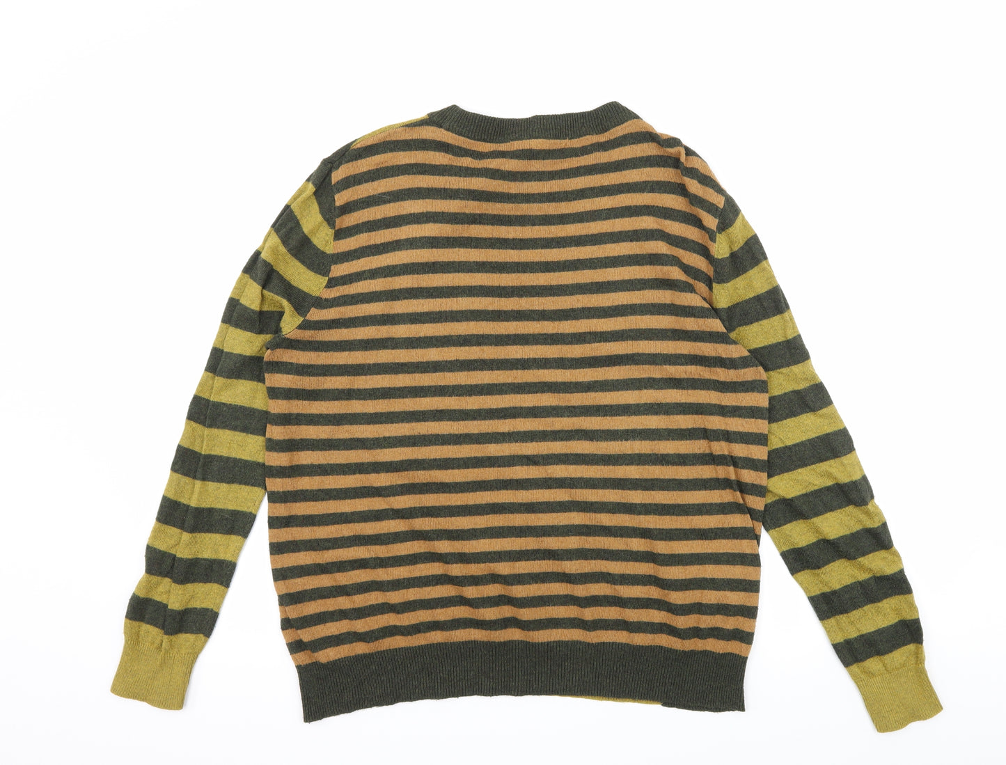 NEXT Womens Green Striped Knit Pullover Jumper Size 12