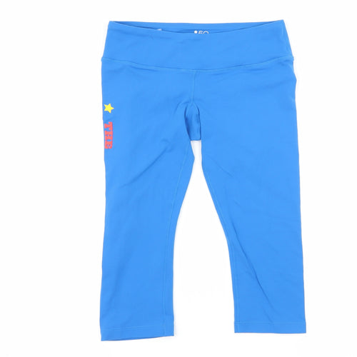 SPLITS59 Womens Blue Geometric  Capri Leggings Size S  - Stables