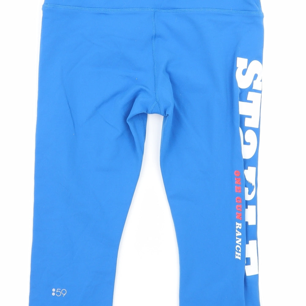 SPLITS59 Womens Blue Geometric  Capri Leggings Size S  - Stables