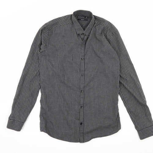 Cedar Wood State Mens Grey Check   Button-Up Size 14.5
