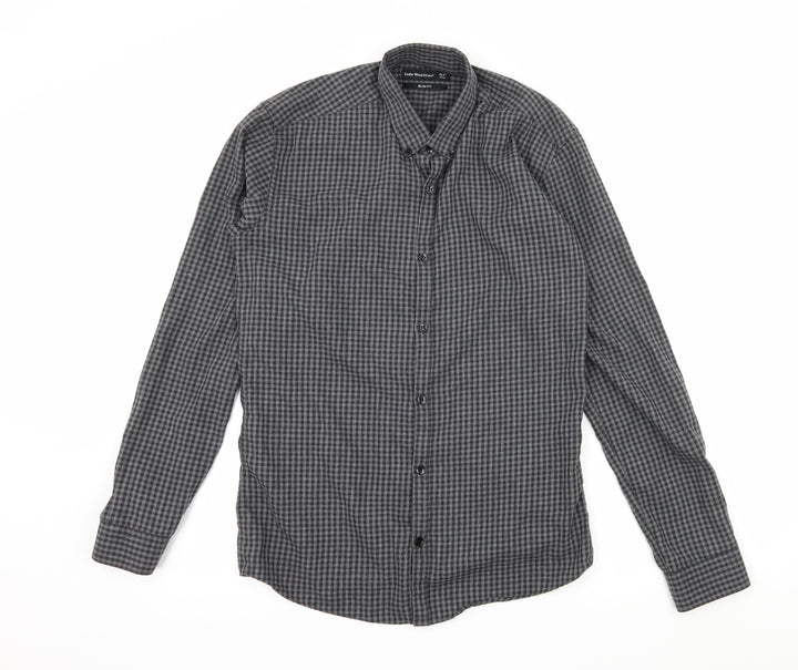 Cedar Wood State Mens Grey Check   Button-Up Size 14.5