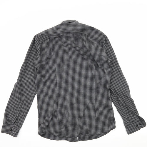Cedar Wood State Mens Grey Check   Button-Up Size 14.5