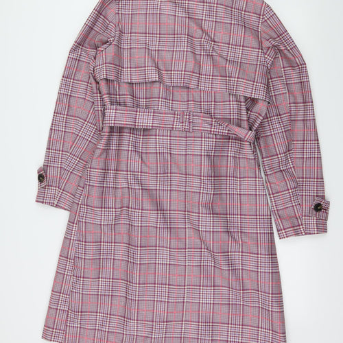 Marks and Spencer Womens Pink Plaid  Trench Coat Coat Size 14
