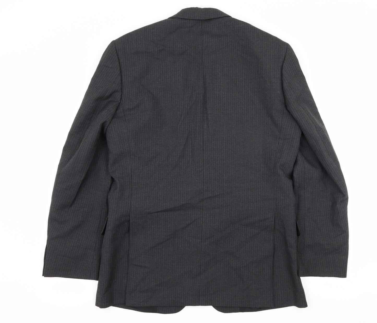 Preworn Mens Grey Striped  Jacket Suit Jacket Size M