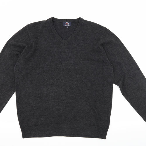 Hutson Harbour Mens Grey  Knit Pullover Jumper Size L