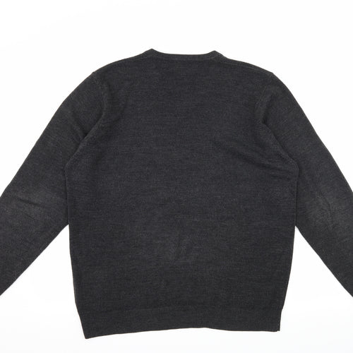 Hutson Harbour Mens Grey  Knit Pullover Jumper Size L